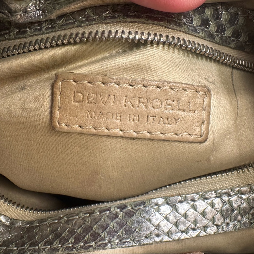 Devi Kroell Silver Python Snakeskin Leather Hobo … - image 11